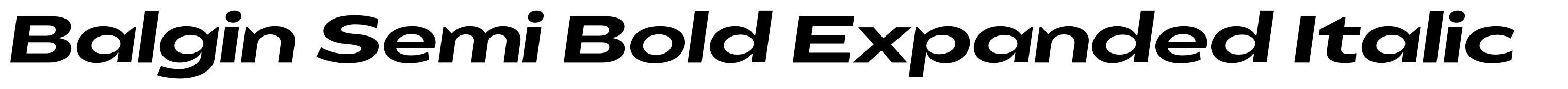 Balgin Semi Bold Expanded Italic